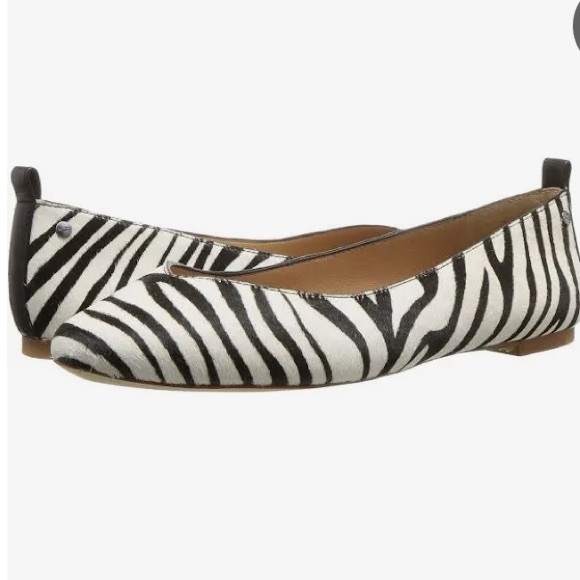 UGG Shoes - UGG Leather Lynley Exotic Black White ZebraCalf Hair Slip On Ballet Flats NWOT 9